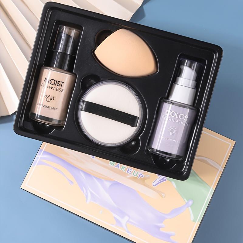 Complexion 4-piece gift set: two shades suitable for most skin tones. One set covers the entire complexion—lightweight, natural finish, no caking, perfect for beginners.