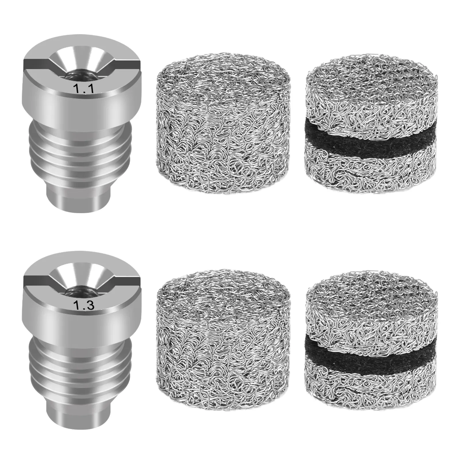 NowWash 6pcs Pressure Washer Foam Cannon Nozzle & Mesh Kit, High-Pressure Accessory with 1.1mm Orifice Nozzle Tip, 1.3mm Orifice Tip & Filter Foam Maker