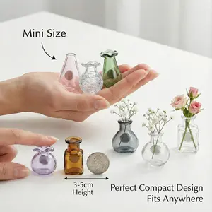 Mother's Day Gifts Mini Hydroponic Vase Fridge Magnets Set - Clear Glass Propagation Station for Real Flowers - Cute Kitchen & Locker Decor.