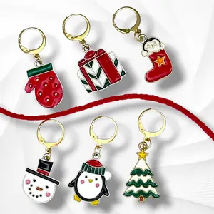 Christmas Cheer Stitch Markers Set of 6 Festive Holiday-Inspired Crochet Tools Secure Closures Lightweight Easy to Use Crochettok Stitchmarkers Tiktokmademebuyit Smallbusinessfinds