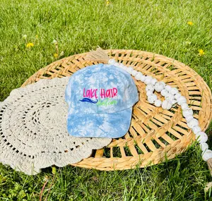 Lake Hair, don't care - Embroidered Tie dye hat