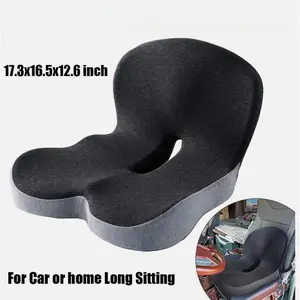Ergonomic Memory Foam Seat Cushion & Lumbar Support Pillow Set, Non-Slip Coccyx Cushion for Office Chair, Back & Sciatica Pain Relief