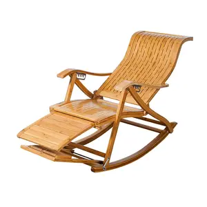 Colourtree Foldable Rocking Bamboo Chair Lounger Lunch Chair Garden Indoor Use