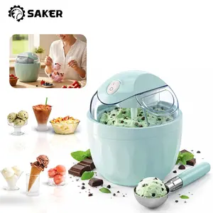 Saker Mini Electric Ice Cream Maker - 1-Touch Operation, 20-Minute Quick Prep, Food-Grade BPA-Free, 3 Soft Candy Colors - Homemade Frozen Dessert Maker for Family Kitchens, Holiday Gifting