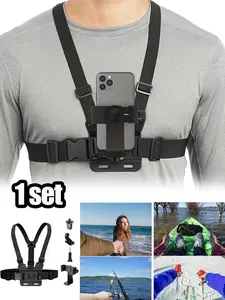 Outdoor Cycling Running Phone Holder Set, Travel Strap, Sports Camera Live Stream Kit, Chest Belt Hanging Accessories, Video Shooting Stand