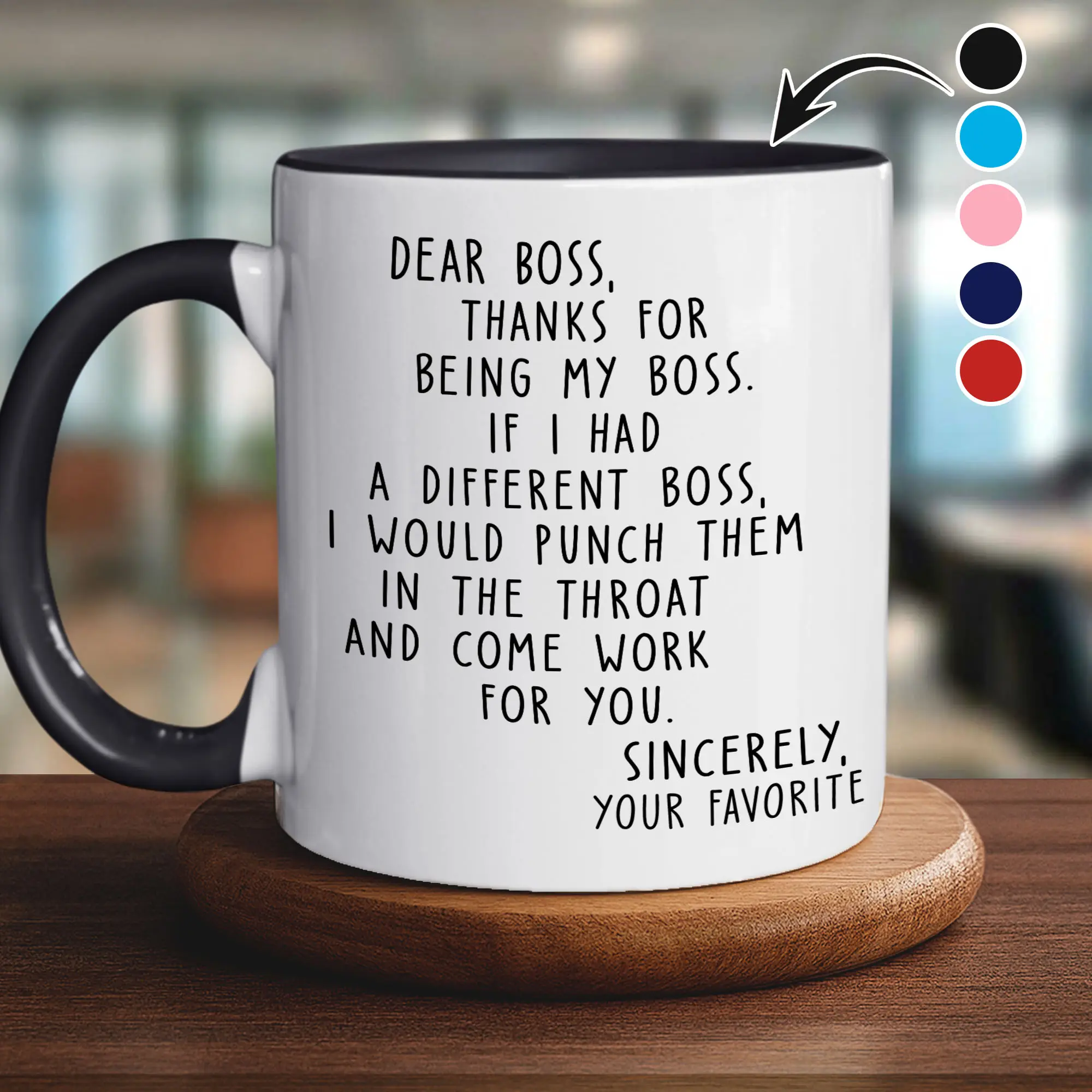 Gift - Dear boss 11oz/15oz Mug - Ceramic Coffee Cup,  Drinkware Reuse Washable, Ideal for Best Friends, Coworkers Reusable Stylish Tumbler