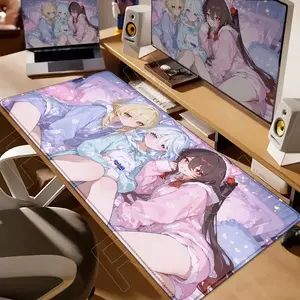 [Sale off up to 65%][Free Ship] New HD Printing Pretty Anime Game Furina Hu Tao Mouse Pad XXL Genshin Impact Kawaii Mousepad Game Mice Mat Keyboard Big Desk Mat