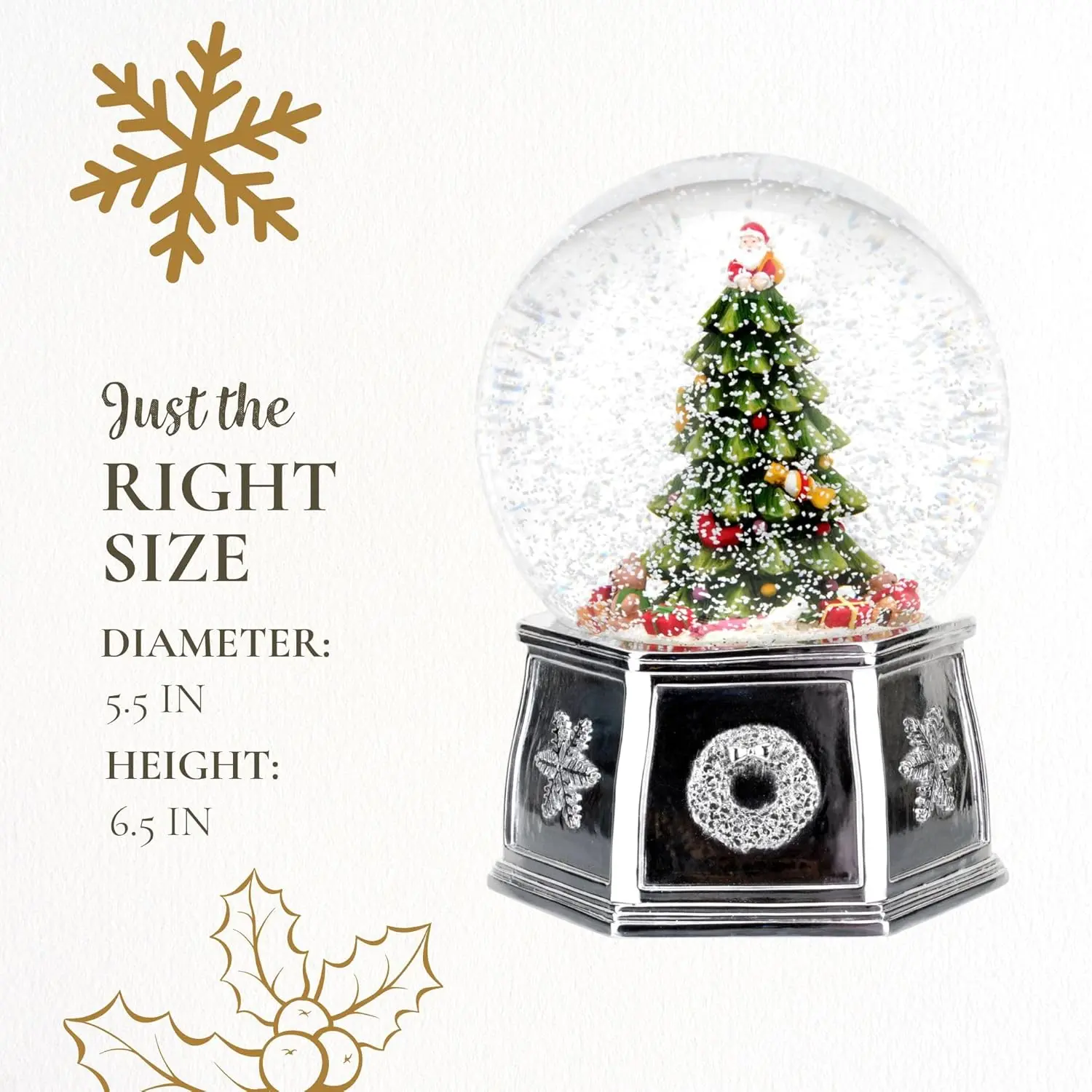 Christmas Tree Winter Wonderland Snow Globe Plays Soothing Music Durable Dolomite Personalized Collectible Great for Christmas Weddings Home Décor
