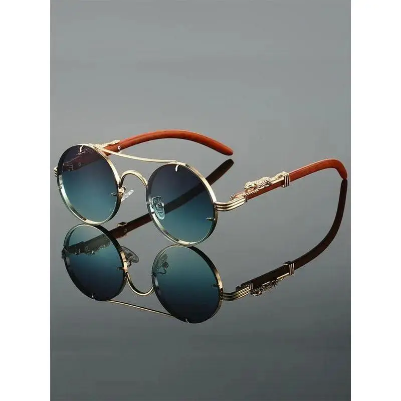 Women's Fashionable Retro Round Frame Sunglasses - UV400 UV Protective, Lightweight, Polished Lenses, 1 Size Trendy Styling, Trendy Beach Eyewear for Sports & Outdoor Cycling, Trendy Styling Sunglasses