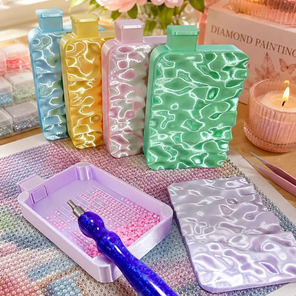 3D Wavy Magnetic-Closure Diamond Painting Tray—Deep-Trough Design, Spill-Proof And Dust-Proof, Ideal For Storing 5D DIY Diamond Painting Supplies