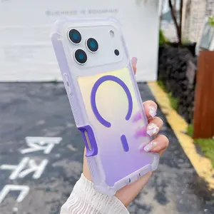 Fashion Color Change Laser Dazzling Case for IPhone 17 Air 16 15 14 13 ProMax for Magsafe Wireless Charge Impact Resistant Cover