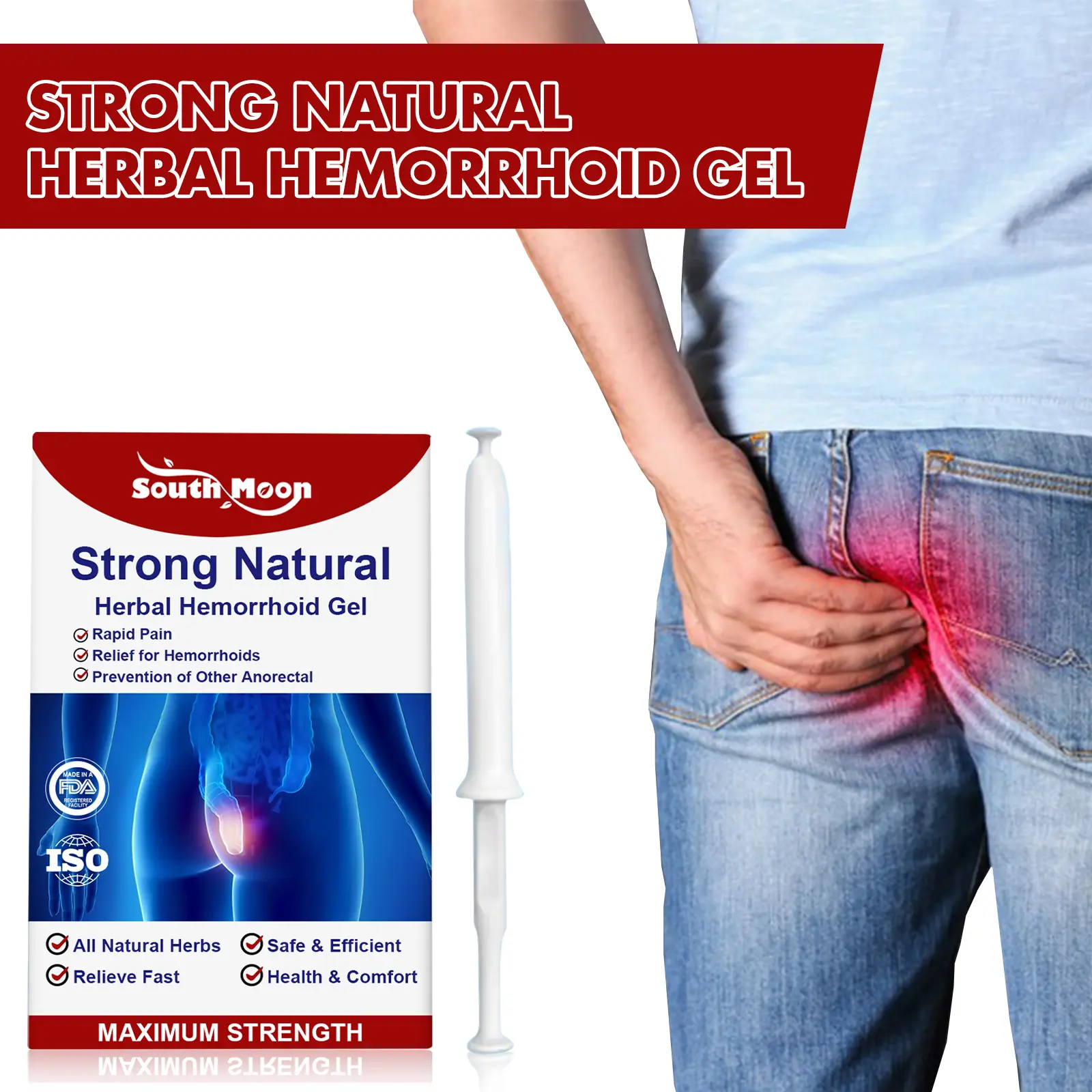 3-Pack Hemorrhoid Relief Body Care Gel - Fast Soothing Solution, Repairing Formula - Relieves Itching, Discomfort for Adult Personal Care