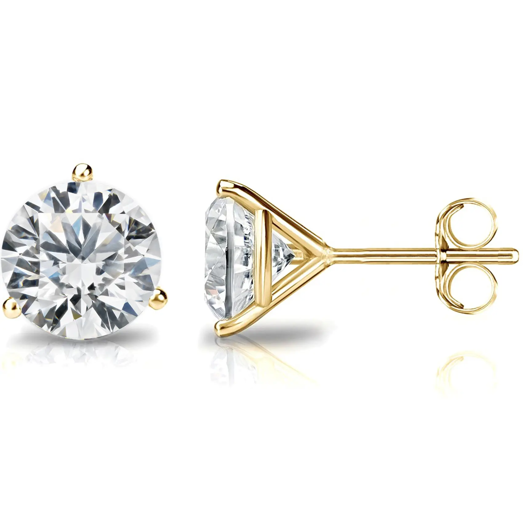 PAVOI 14K Gold Plated Sterling Silver Cubic Zirconia Stud Earrings for Women - Simulated Diamond CZ Earrings PAVOI 14K Gold Plated Sterling Silver Cubic Zirconia Stud Earrings for Women - Simulated Diamond CZ Earrings