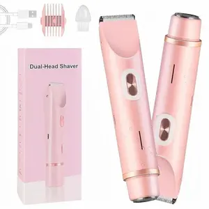 Mother's Day Gift, Electric Hair Trimmer for Women, 2 in 1 Body & Facial Hair Removal Double Head Trimmer for Face Underarm Legs, Gifts for Girl, Women's Electric Shaver, Bikini Shaver for Women, Rechargeable,Dual-Head,Bikini,Trimmer
