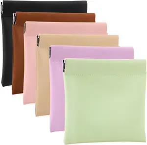 Pack of 6 Small Makeup Bag for Purse, Mini Portable Cosmetic Bags for Women, Coin Purse Lipstick Cosmetic Accessories Organizer, Small Travel Kit Storage Pouch