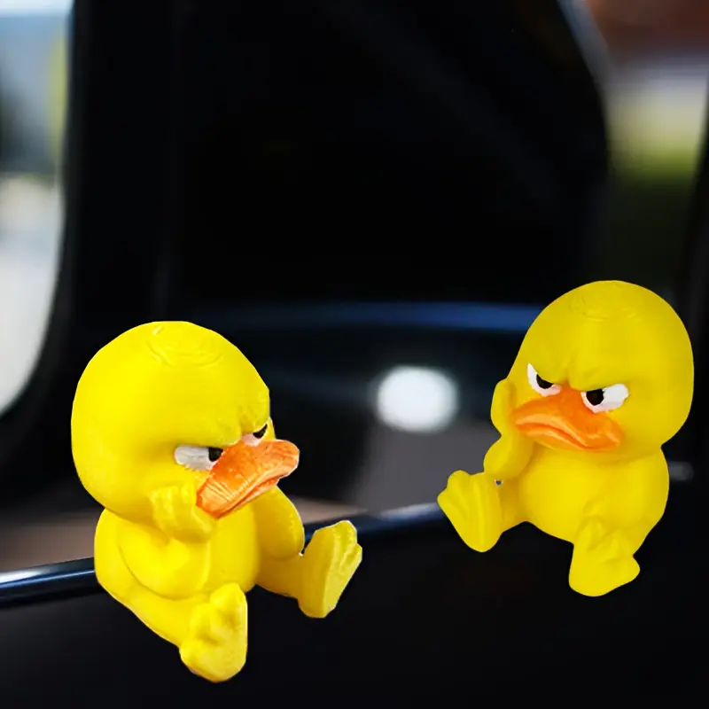 2-Pack 3D Printed Angry Duck Car Decorations, Expressive Ducks, Fun Dashboard Plush Toy Cars, Perfect Gift for Cars Trucks Suvs, Fun Car Accessories, Car Ornaments, Vehicle Decoration