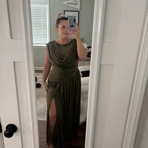 Customer wearing the Athena Gown