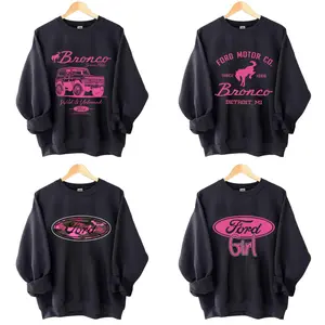 Vintage Bronco Girl Sweatshirt Pink Retro Truck Lover Graphic Crewneck, Ford Bronco Sweatshirt, Pink Girl Shirt, Menwear Womenwear, Gift For Men Women, Full Size S- 5XL