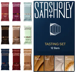 Stars and Honey | The Protein Bar - Signature Tasting Set 12-Pack  (12 Pack, 3 Type of Protein) - Collagen Protein Bar, All - Natural ingredients with added collagen. Gluten Free, Dairy Free, Soy Free, No Seed Oils, and No Sugar Alcohols