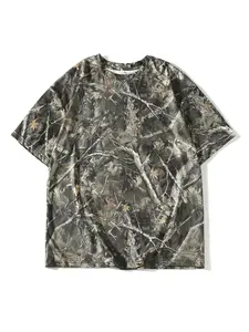 Women's Camouflage Print Round Neck Tee, Casual Comfy Fit Short Sleeve Crew Neck T-Shirt for Summer, Fashion Women's Top for Daily Wear, Womenswear, Lady