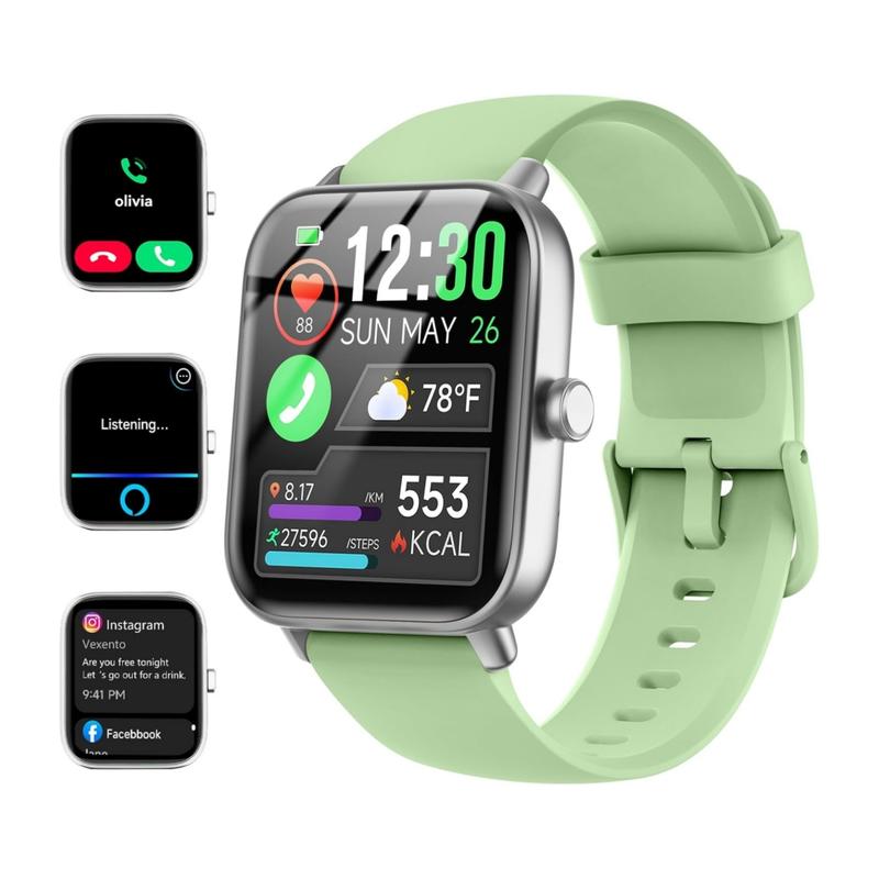 Smartwatch for Women, Alexa Built-in, 1.8" Fitness Tracker, IP68 Waterproof Smartwatch for Android & iPhone with Bluetooth Call (Answer/Make), Heart Rate/SpO2/Sleep Monitor/Pedometer,