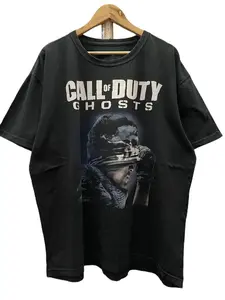 Vintage Call Of Duty Ghost Video Game Promo T Shirts Size T-Shirt Cotton Menswear Cotton Menswear Top Decoration Unisex Print