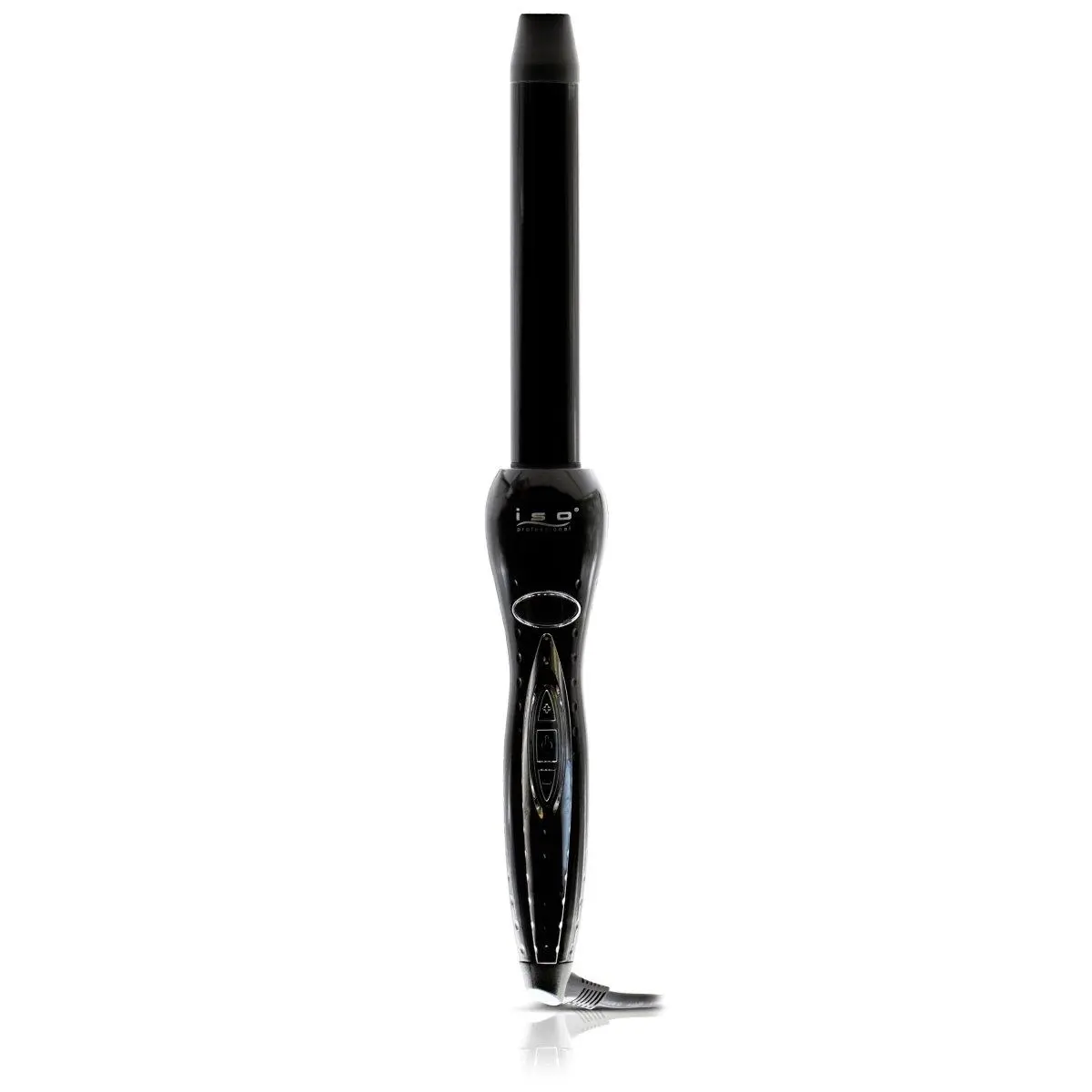 ISO BEAUTY Gold Collection 25mm Curling Wand for Curly Hair, Clip-less Tourmaline Ceramic Iron for Frizz-Free Styles, Dual Voltage Hair Styler, Cool Tip Guard, Digital Wand, Clipless, All Hair Types