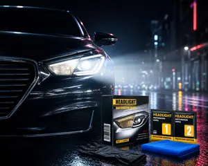 Glod Ride Headlight Restoration Kit Lens Cleaner Oxidation Remover Coating Refurbisher Restoration Fluid Easy-to-Use Portable Liquid Remove Oxidation Improve Visibility for Car