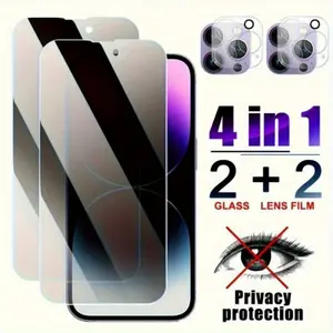 Full Coverage iPhone Tempered Glass Screen Protector with Camera Lens and Privacy Film - Unmatched Protection for Your Smartphone