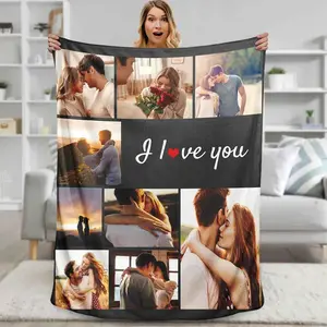 Custom couple Blanket, Custom blanket with Photos, best custom photo blanket for boyfriend girlfriend