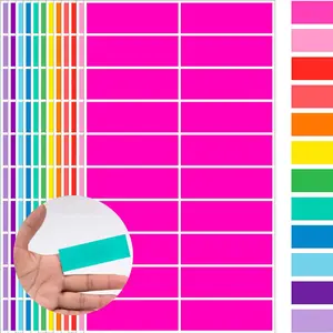 960 Pack Rectangular Colored Coding Labels Stickers by ,3 x 1 inch Label Sticker,10  Colored Name Tags