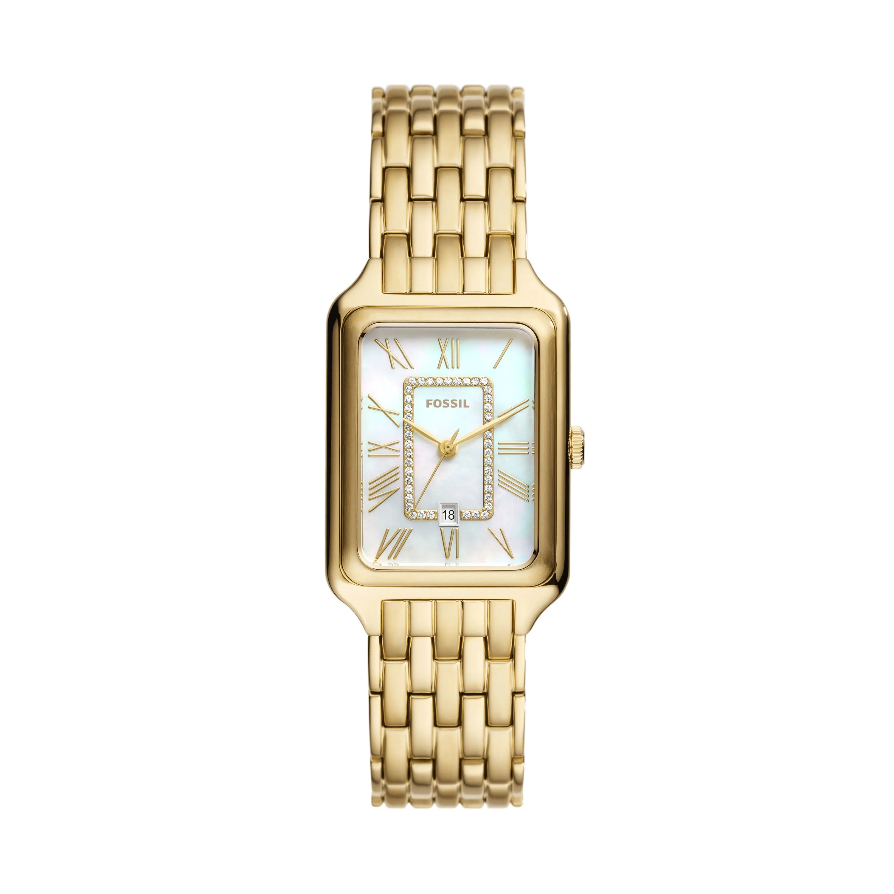 Fossil Women's Raquel 26mm Three-Hand Date, Gold-Tone Stainless Steel Watch Fossil Women's Raquel 26mm Three-Hand Date, Gold-Tone Stainless Steel Watch
