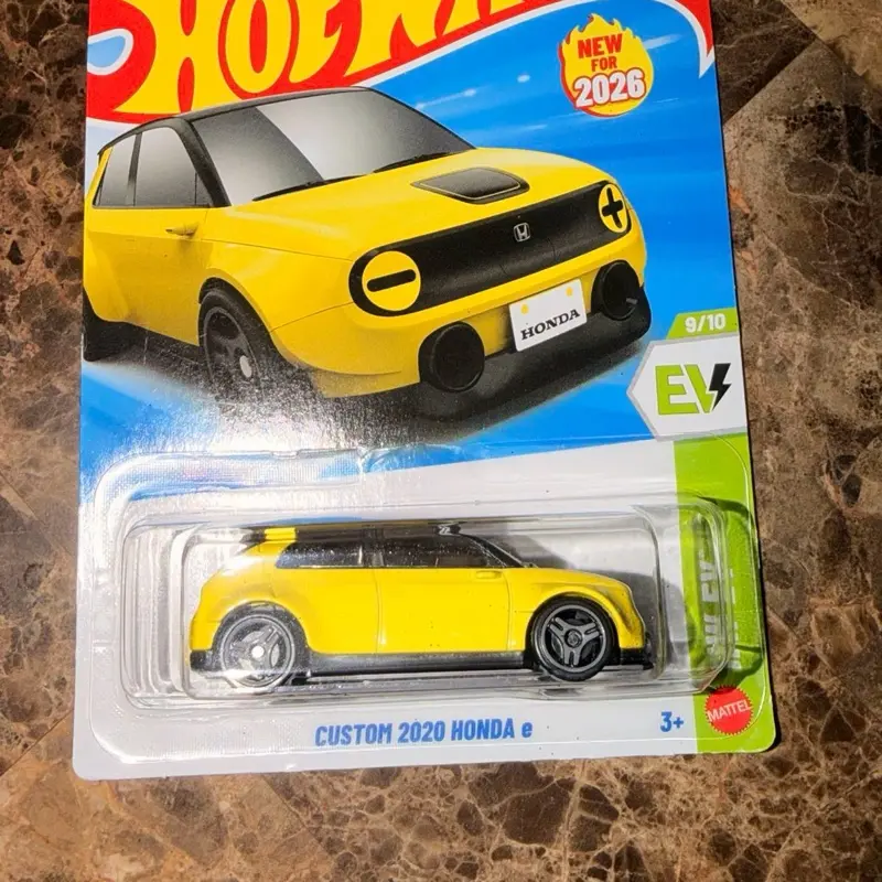 Hot Wheels Custom 2020 Honda e Die-Cast Model Car - Yellow Color - 3+ Age Rating - 9/10 Series - New for 2026