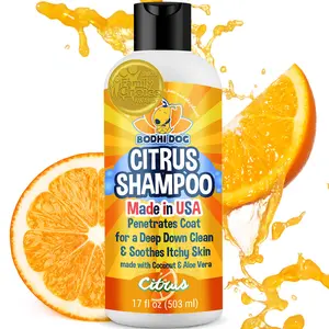 Bodhi Dog Citrus Shampoo - Deep Cleaning Formula with Coconut & Aloe Vera - Made in USA - Natural Soothing & Moisturizing for Pet Dogs & Puppies