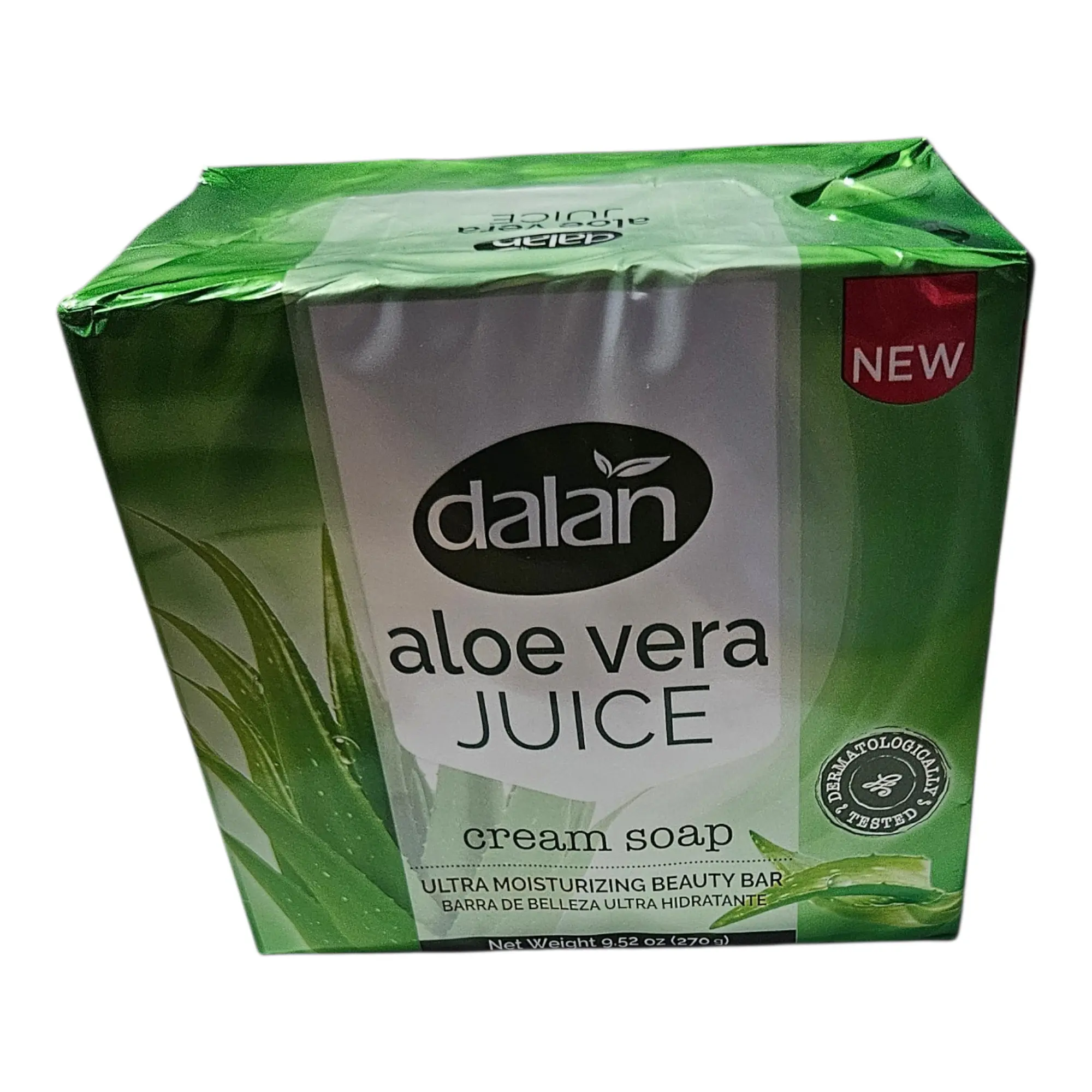 Dalan Aloe Vera Cream Soaps - 3 Pack 90g Each Total 270g Ultra Hydrating & Soothing for Face & Body Silky Daily