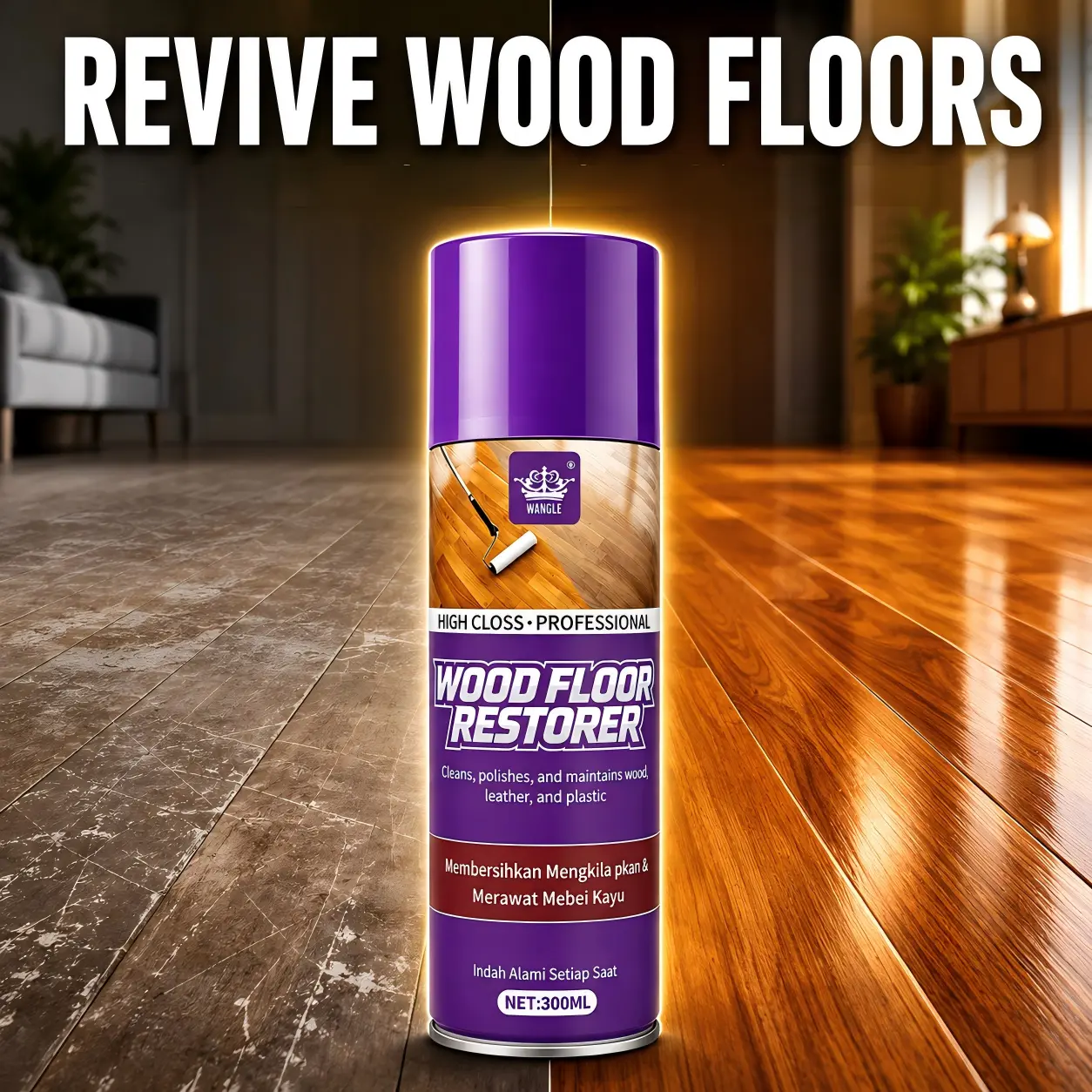 Wood Protection Wax – Premium Wood Care Formula Refreshes Dull Wood Surfaces, Adds Natural Shine & Smooth Finish, Helps Protect Wooden Floors, Furniture, Tables, Cabinets, Doors & Home Wood Items with Easy Daily Care