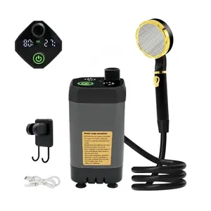 Camping Shower Pump RV Outdoor Shower Kit, Full Screen Intelligent Digital Display, Adjustable 6000mah Battery, Portable Camping Shower