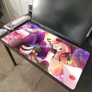 Nino Nakano from The Quintessential Quintuplets Anime Desk Mat 32" x 16" - Polyester Front, Smooth Surface, Anti-Fray Edges, Black Base