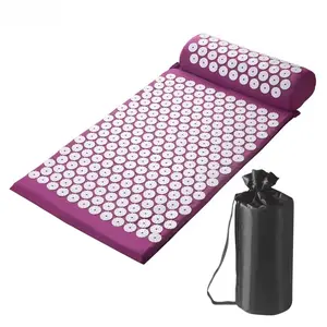 Yoga Massage Pads with Large Touchpoints for Better Neck Back and Foot Massage Household Massage Pillows in Purple Color Home Spa Equipment