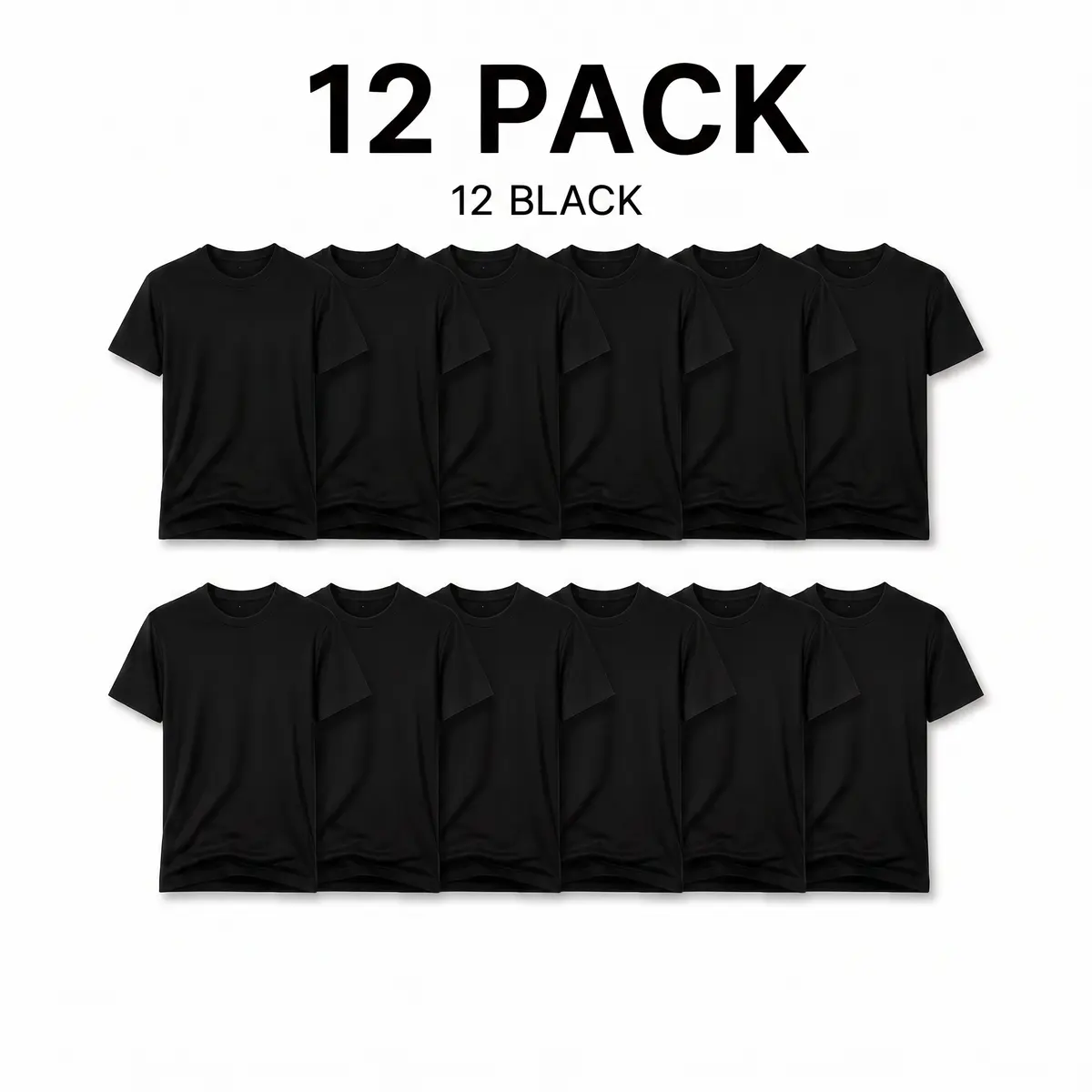 Men's Cotton Short-Sleeve Crew Neck Basic T-Shirt Bundles - $29.99 for 6, $39.99 for 12 - Comfort Fit Undershirts for Gym, Summer Menswear Tops