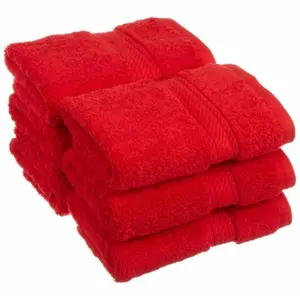 900GSM Egyptian Cotton 6-Piece Face Towel Set Red