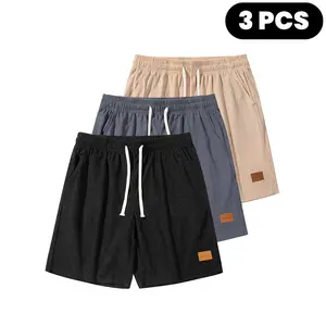 Men’s versatile casual drawstring shorts, corduroy shorts—breathable and comfortable, suitable for running, fitness, and workouts; men’s bottoms ideal for all seasons.