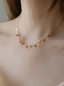 Elegant French Style Vintage Lucky Necklace, Stainless Steel Choker for Everyday Wear & Special Occasions, Ideal Gift for All Seasons