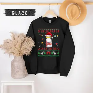 Di La la la la Lau Did Ugly Christmas Sweater, Funny Rn Pharmacist Tech Xmas Holidays, Pharmacist Nurse Ugly Christmas Sweater, Cute Er Icu Med surg Pharmacy Pharm Tech Sweater, Propofol RN Pharmacist Pharmacy Tech Sweater, Nursing Student Gift
