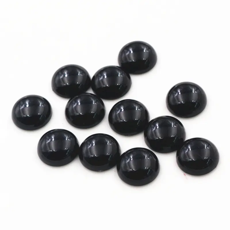 New Fashion 40pcs 12mm Black Color Flat Back Resin Cabochons Cameo G1-16