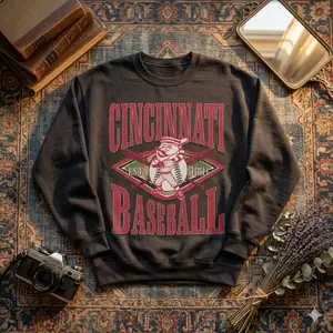 Cincinnati Baseball Sweatshirt, Vintage Washed Tee, Comfort Colors T-shirt, Game Day Oversized Hoodie