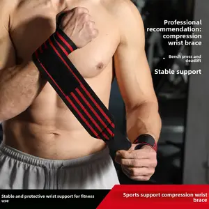 Wrist Guard Fitness Wrapping Bandages Adjustable Bandages Wrist Arm Anti-Sprain Men's and Women's Strength Training Weight Lifting Deadlift