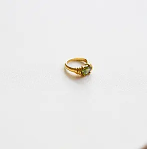 Venus Trap Ring-18k Gold Green Stone Youth Edition Soft Radiant Romantic Design Gold Plated Zircon Statement Jewelry