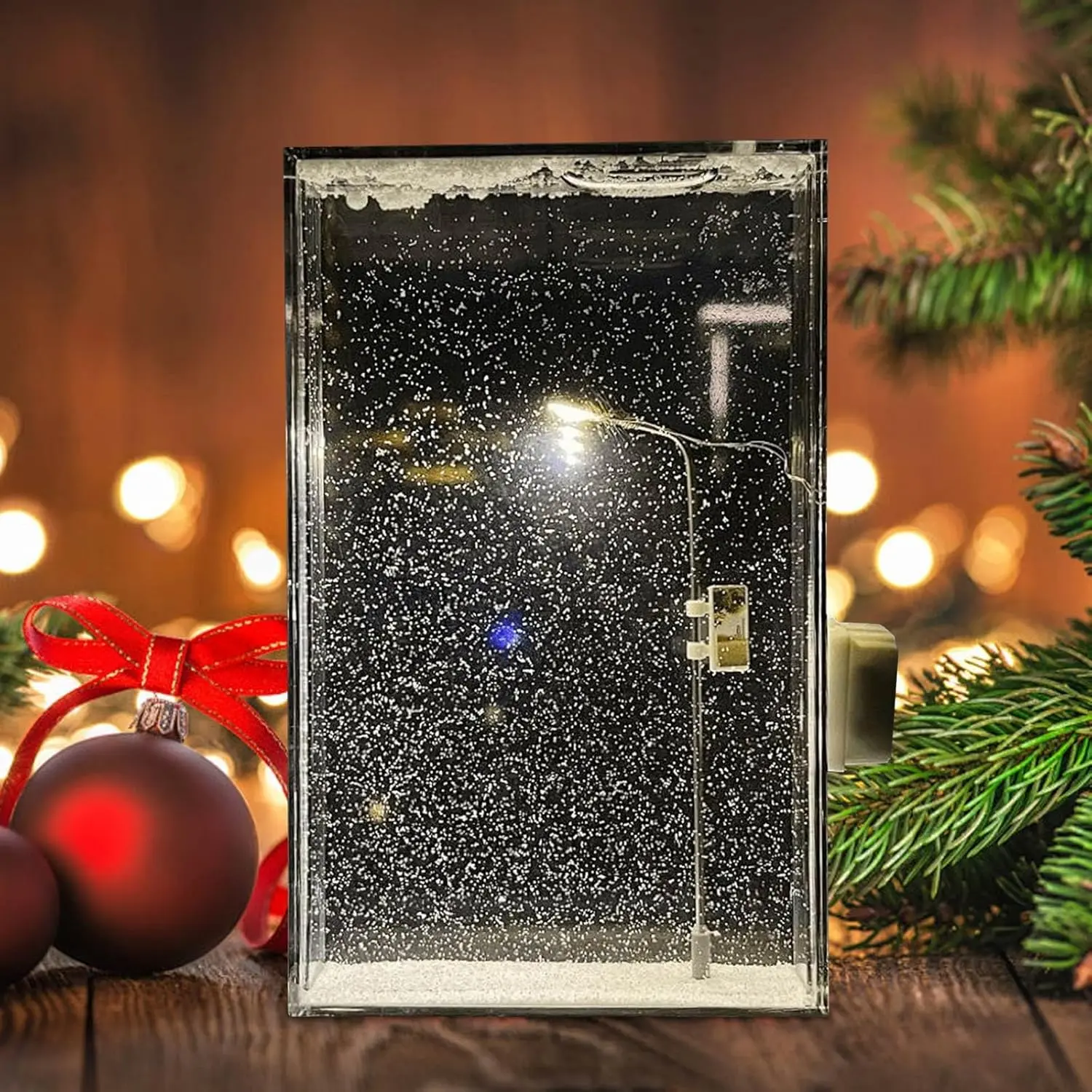 Handmade Snowy Night Flowing Hemp LED Night Light DIY Material Package - LED Light Kit with ABS+Electronic Components, Batteries, Easy for Any Skill Grade, Christmas Present, Snow Scene Festive Decoration