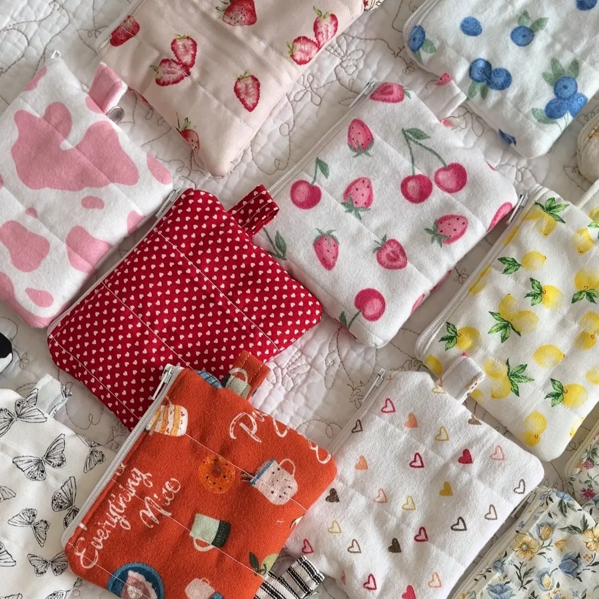 Handmade Quilted Keychain Pouch / Accessory Holder / Wallet